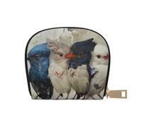 Four Birds Print Coin Purse Wallet for Men&Women, Cute Leather Credit Card Holder Zipper Mini Pouch Change Purses, White, One Size, Coin Purse