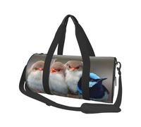 Four Birds Print Round Duffel Bag, Canvas Overnight Travel Tote Bag, Waterproof and Tear-Resistant.Foldable Weekend Travel Bag