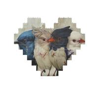 Four Birds Printed Jigsaw Puzzle 10.8x12.8 CM, Heart-Shaped Puzzle Challenging Game for Adults Gifts, Family Fun Decorative Wall Decor