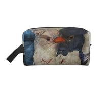 Four Birds Printed Makeup Bag Travel Portable Cosmetic Bag Large Capacity Makeup Case Toiletry Handbag Organiser for Women