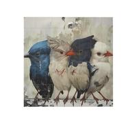 Four Birds Printed Square Jigsaw Puzzle 12.8x12.8 CM, Puzzle Challenging Game for Adults Gifts, Family Fun Decorative Wall Decor