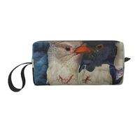 Four Birds Printed Travel Makeup Bag Portable Cosmetic Bag Makeup Case Toiletry Handbag Organiser for Women