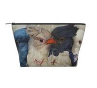 Four Birds Printed Travel Makeup Bag Trapeze Cosmetic Bag Makeup Case Toiletry Bag Organiser for Women