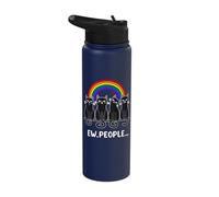Four Black Cats Ew People Funny LGBTQ+ Pride Stainless Steel Insulated Water Bottle
