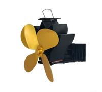 Four Blade Fireplace Fan Clamped Securely for Efficient Heat Circulation Using Thermal Power to Increase the Comfort Level of Your Room (gold)