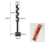 Four-Blade Wood Auger Drill Bit for Woodworking and Outdoor Activities, 10-25mm Cutting Diameter, 230mm Drilling Depth, Manual -Tapping Survival Tool Made(16-230mm)
