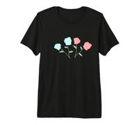 Four Blue Red Roses Spring Flower Fun Kids Mens Womens Tee Premium T-Shirt