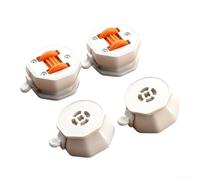 Four brake casters with wear-resistant wheels, silent operation and self-adhesive backing for easy installation on furniture, supporting hassle-free movement and floor care (orange)