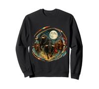 Four Bulls Moon 4 Toros Valor Weird Cursed Meme Sweatshirt