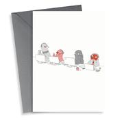 Four Calling Birds Christmas Card