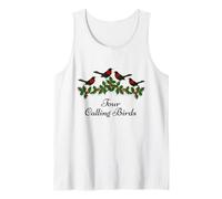 Four Calling Birds Shirt Twelve Days of Christmas Tank Top