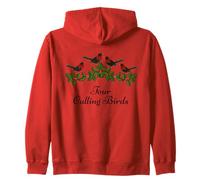 Four Calling Birds Shirt Twelve Days of Christmas Zip Hoodie