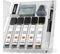 Four Candies 2mm Mechanical Pencil with 60 Lead Refills (HB 2H 2B 4B Color)