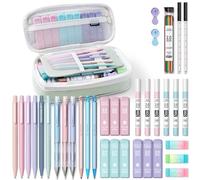 Four Candies 36PCS Aesthetic School Supplies in Pencil Case, 12PCS Mechanical Pencils 0.5,0.7,0.9 & 2.0mm with 624 Lead Refills, Mechanical Pencil set for Writing Drawing & Drafting (Green)