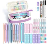 Four Candies 36PCS Aesthetic School Supplies, Mechanical Pencils 0.5mm, 0.7mm, 0.9mm & 2.0mm with 624PCS Lead Refills, Cute Mechanical Pencils for Writing, Drawing & Drafting (Purple)