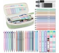 Four Candies 56 PCS Aesthetic School Supplies with Pencil Case (Green)