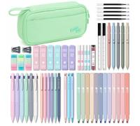 Four Candies 56 PCS Aesthetic School Supplies with Pencil Case (Mint Green)