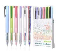 Four Candies 6 PCS Multicolor Pen, 0.5mm Colored Pens, 4-in-1 Multicolor Ink Pens, 18 Colors Retractable Ink for Office, School & Back to School Supplies