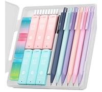 Four Candies Cute Mechanical Pencil Set, 6PCS Pastel Mechanical Pencils 0.5mm & 0.7mm with 360PCS HB Lead Refills, 12PCS Erasers, Aesthetic Stationery & School Supplies for Girls Writing