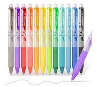 Four Candies Erasable Gel Pens, 12 Colors Retractable Fine Point 0.7mm Erasable Pens, Make Mistakes Disappear Colored for Writing, Drawing, Planner & School Supplies