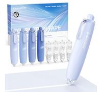 Four Candies Refillable Retractable White Correction Tape, 4PCS Smooth White Pull-Out Tape with 4 Extra Refills, Easy to Use Applicator for Instant Corrections for Office, School Supplies (Blue)