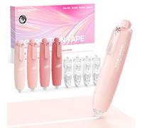 Four Candies Refillable Retractable White Correction Tape, 4PCS Smooth White Pull-Out Tape with 4 Extra Refills, Easy to Use Applicator for Instant Corrections for Office, School Supplies (Pink)