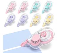 Four Candies White Correction Tape, 39.4 Feet, 8 Pack Easy to Use Applicator for Instant Corrections, Tear-Resistant, Smooth & Quick-Drying Tape for Office & School Supplies