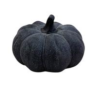 Four Candle 15cm Black Ceramic Pumpkin Ornament Four Candle Black