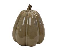 Four Candle 15cm Caramel Glazed Ceramic Pumpkin Ornament in Tan Four Candle Tan