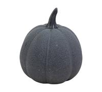 Four Candle 16cm Black Textured Ceramic Pumpkin Ornament Four Candle Black