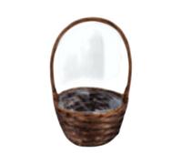 Four Candle 24Cm Round Brown Willow Basket With Overhandle