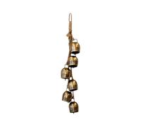 Four Candle Antique Gold Metal 6 Cowbell Hanging Garland Four Candle Gold