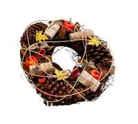 Four Candle Autumn Leaves & Fruit Decorative Centrepiece Four Candle Multicolor