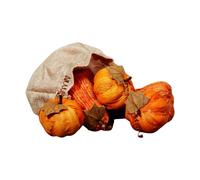 Four Candle Bag of Six Paper Pumpkin Decorations in Orange Four Candle Orange