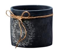 Four Candle Bee & Floral Ceramic Plant Pot (12 x 10.5 cm) in Dark Grey | Size: 12 x 10.5 cm Four Candle Dark Grey 12 x 10.5 cm