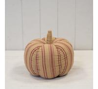 Four Candle Beige And Deep Rose Striped Fabric Pumpkin