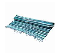 Four Candle Blue Textile Large Rag Rug 150X90Cm Home Floor Rug 150 X 90 Cm
