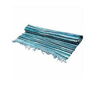 Four Candle Blue Textile Small Rag Rug 50X90Cm Home Floor Rug 50 X 90 Cm