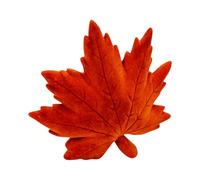 Four Candle Burnt Orange Flocked Ceramic Maple Leaf Decoration Four Candle Orange