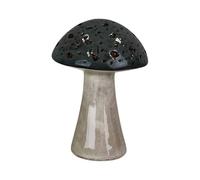 Four Candle Ceramic Mushroom Decoration in Grey Four Candle Grey