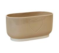 Four Candle Cream Ceramic Heart Trough Planter Oval Indoor Herb & Flower Pot 25cm Four Candle Cream