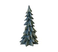 Four Candle Dark Sage & Gold Resin Christmas Tree Decoration Medium 22cm in Green Four Candle Green