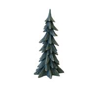 Four Candle Dark Sage & Gold Resin Christmas Tree Decoration Tall 27Cm