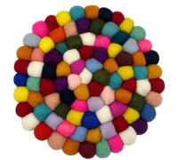 Four Candle Felt Ball Round Placemat - Multi Colour Four Candle Multicolor