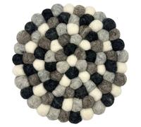 Four Candle Felt Ball Round Placemat- Multi Grey Colour Four Candle Grey