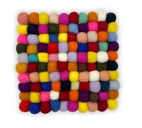 Four Candle Felt Ball Square Placemat - Multi Colour Four Candle Multicolor