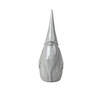 Four Candle Glazed Ceramic Gonk Christmas Ornament with Textured Detail in Grey Four Candle Grey