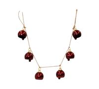 Four Candle Glossy Deep Red Metal 6 Bell Christmas Garland Four Candle Red