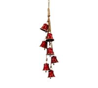 Four Candle Glossy Red Metal 7 Bell Christmas Hanging Garland