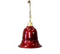 Four Candle Glossy Red Metal Bell With Cutout Detail Large